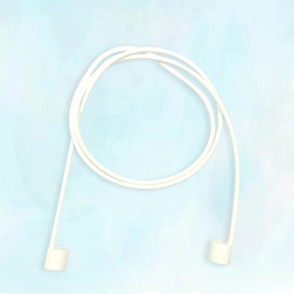 Earphone String Cable Anti-lost Silicone Strap Wire Earphone Holder Connector Neckband for Apple Airpods iPhone 7 (White)