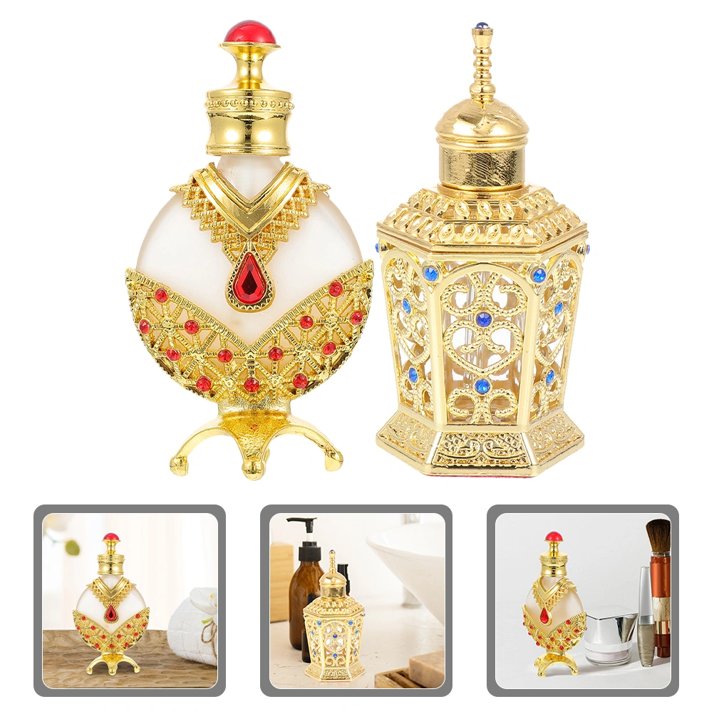 2pcs Perfume Bottles Refillable Essential Oils Bottles Arabian Perfume Bottle Vials 10ml