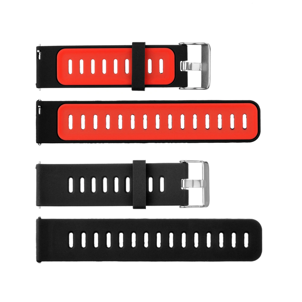 1pc 22mm Silicone Strap Watch Band Watchstrap Durable Wristband Compatible for Gear S3 Galaxy Watch Black and Red