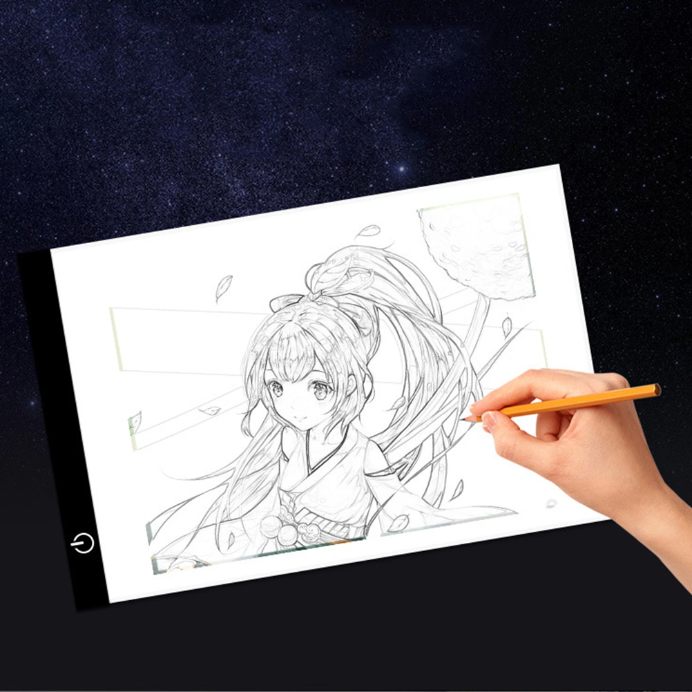 LED Copy Board LED Painting Drawing Board LED Copy Plate Through Writing Board (A4 Style 1, with Cable)