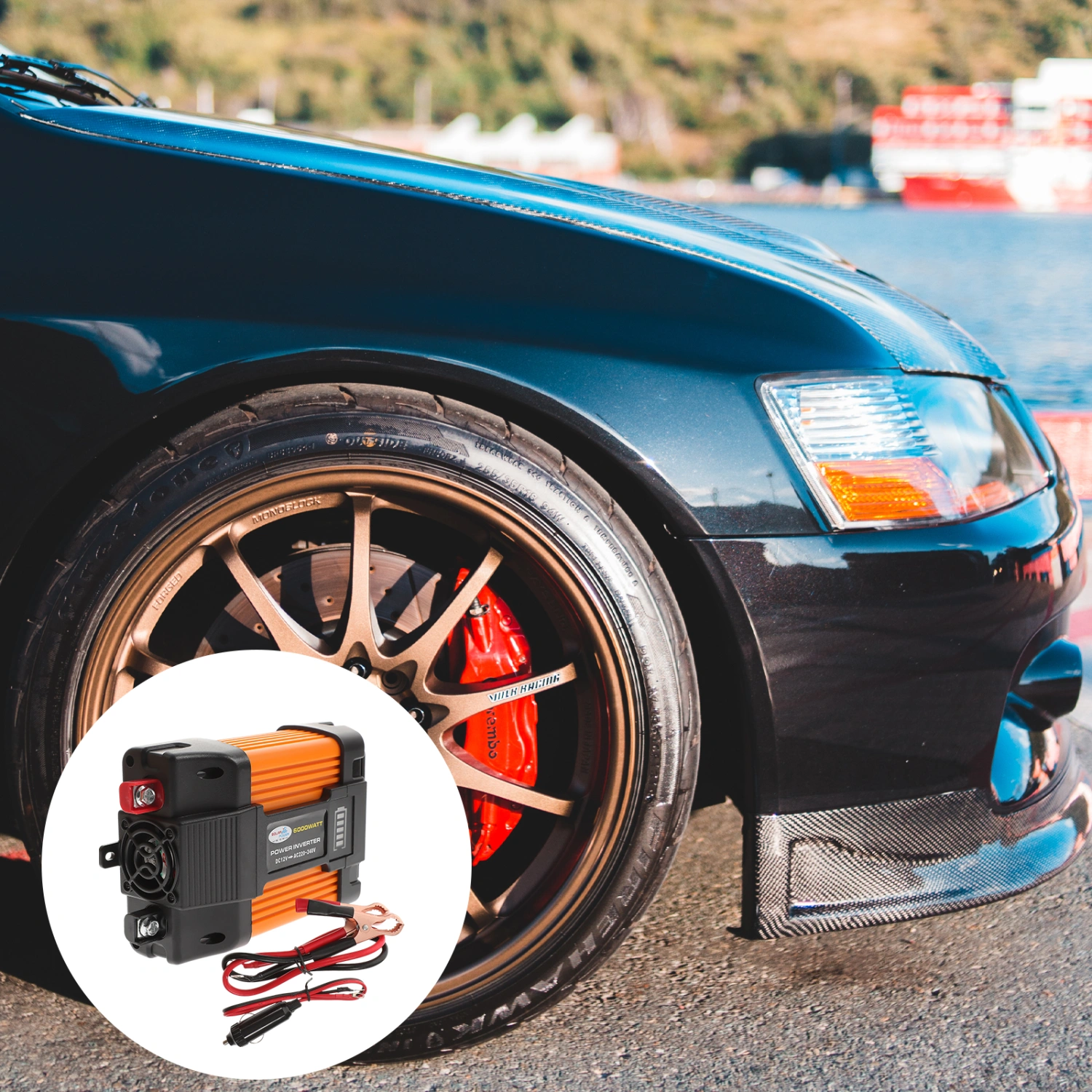 1 Set 6000W Dual USB Car Inverter Power Adapter Modified Sine Wave Inverter