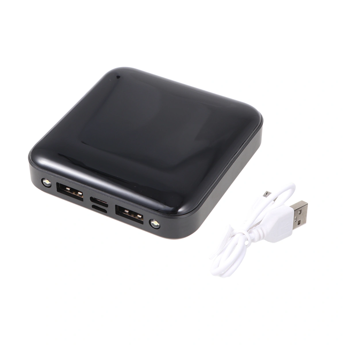 Mini Portable Full Mirror Surface Large Capacity Charging Treasure Power Bank Quick Charging Mobile Power Supply 4800MA (Black)