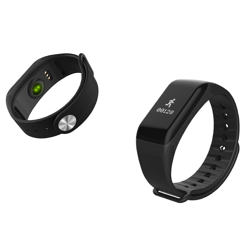 F1 WaterproofHeart Rate Blood Pressure Monitor Smart Bracelet Fitness Step Counter Wristband (Black)