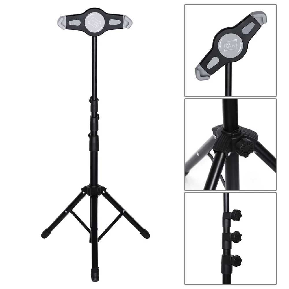 Universal Retractable Adjustable Rotating Tablet Stand Mount Holder Tripod for Air / Pro and more 7 to 12 Inch Tablets