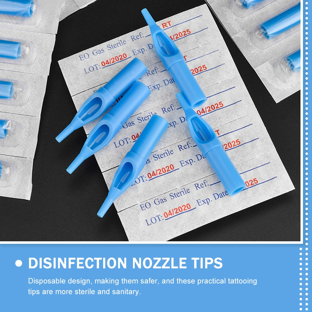 50Pcs Disposable Tattoos Tips Tattooing Needle Tips Plastic Tattoos Tips Practical Tattoos Tips Tubes