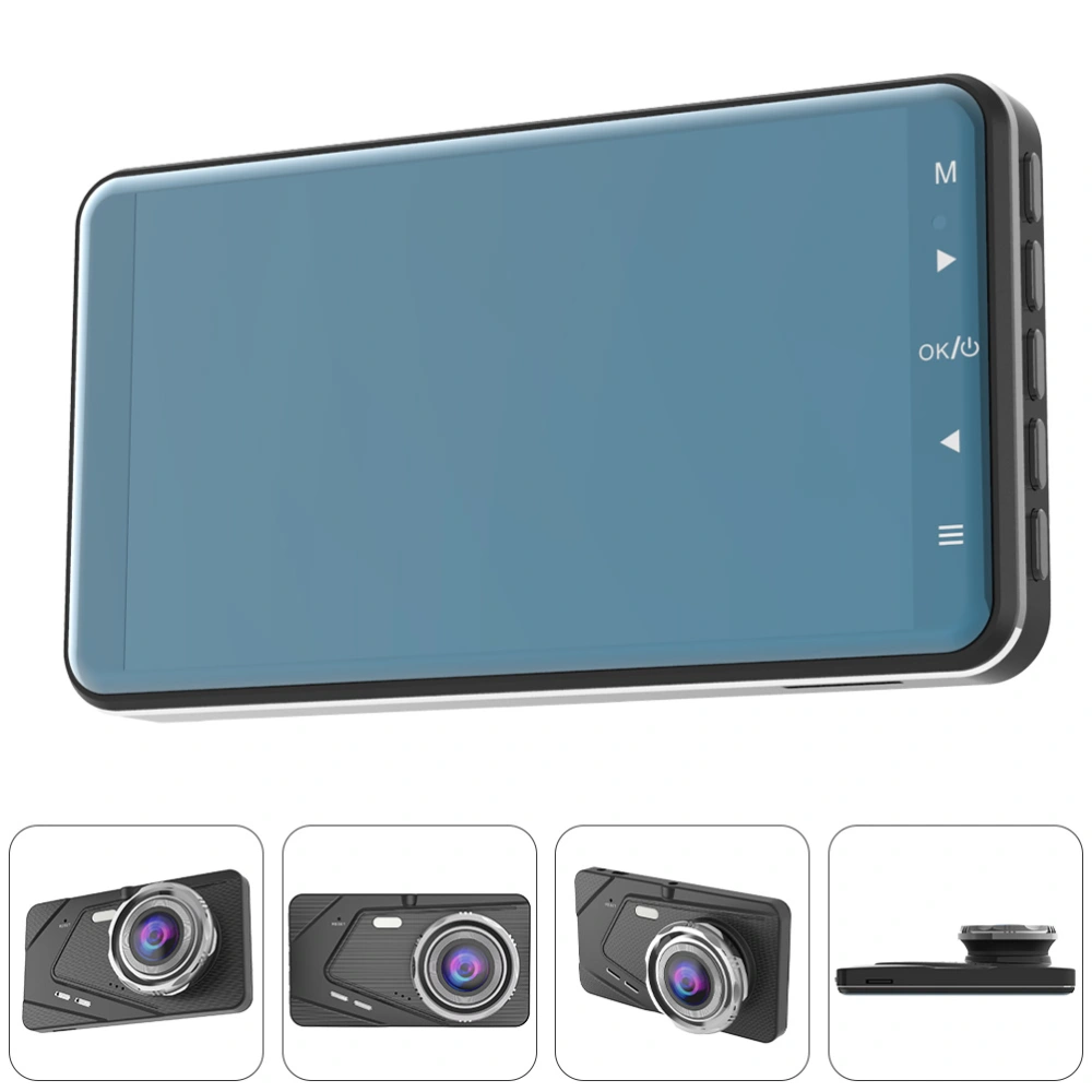 Durable High Definition Dual Lens Dashcam 1080p Weight Sensing Recorder (Black)