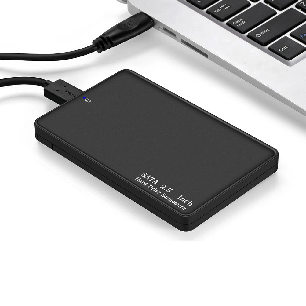 Portable USB 2.5 Hard Disk Cartridge Miniature Computer Hard-disk Enclosure for Home Office School (Black)