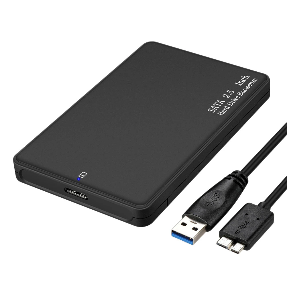 Portable USB 2.5 Hard Disk Cartridge Miniature Computer Hard-disk Enclosure for Home Office School (Black)