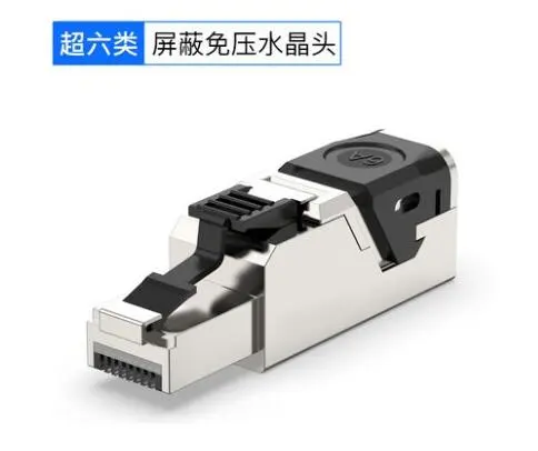 Shielded Rj45 Connector Pass Through Modular Plug Cat 6a Network Connector