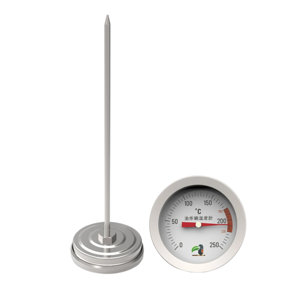 Stainless Steel Oil Thermometer Sugar Temperature Gauge Household Candy Syrup Temperature Detector Tool (Probe 15cm + Single Hole Clip)