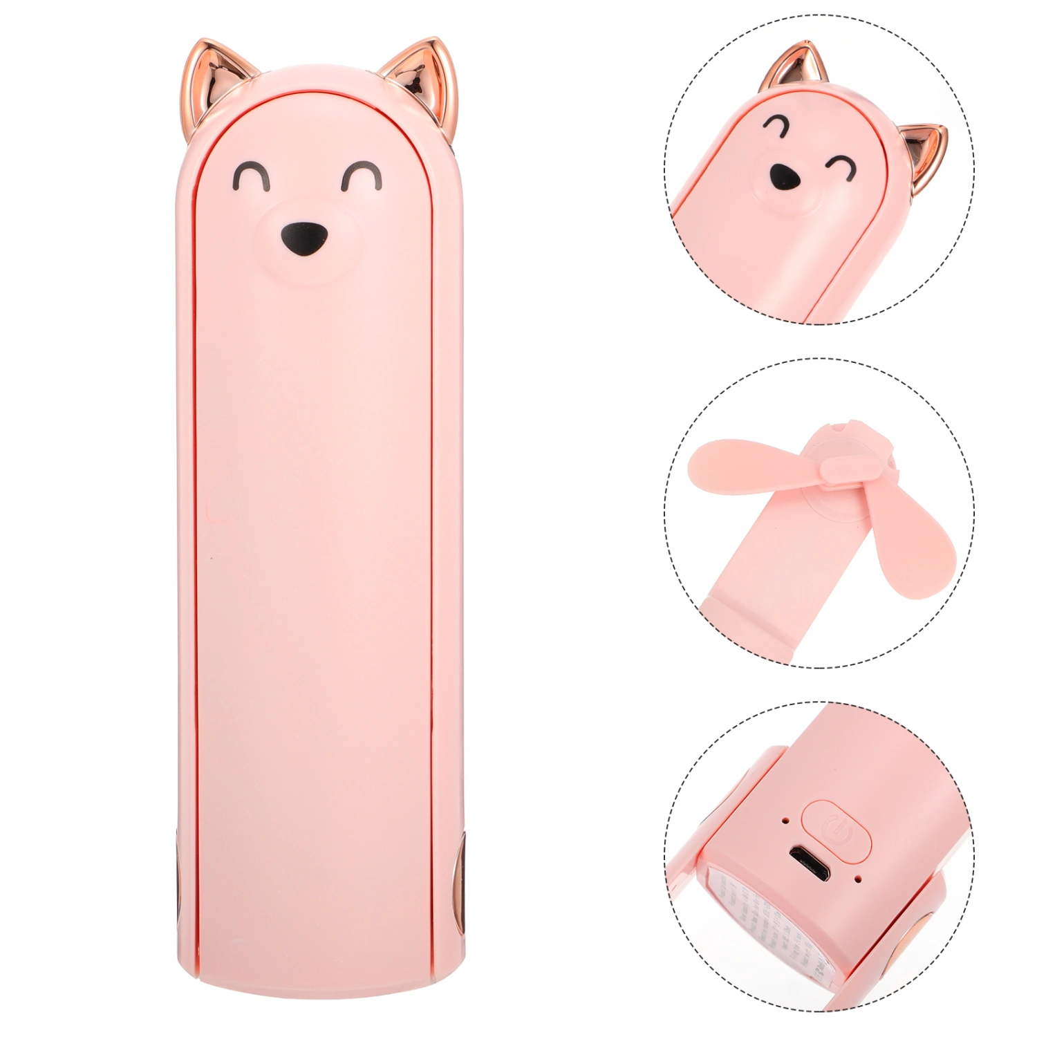 1 Pc Lovely Bear Charging Fan Portable Handheld Cooling Fans USB Recharging Fans