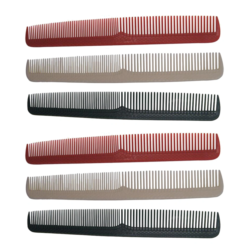 6PCS Double-headed Hair Comb Household Long Hair Comb Portable Hairdressing Comb Compact Haircutting Comb High Temperature Resistance Anti-static Comb for Home Salon Travel (Green+White+Red Size S)