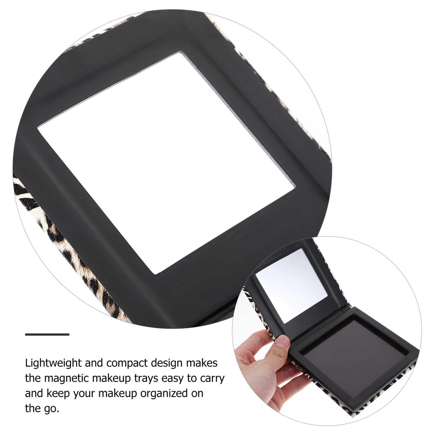 2pcs Empty Eyeshadow Boxes Leopard Eyeshadow Plates Empty Makeup Magnetic Plates