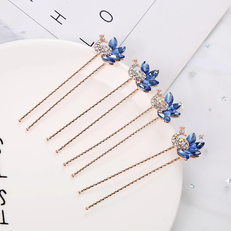 4 pcs Bridal Hairpins U Shape Hairpin Wedding Bride Hair Pin Rhinestone Hairpin for Women