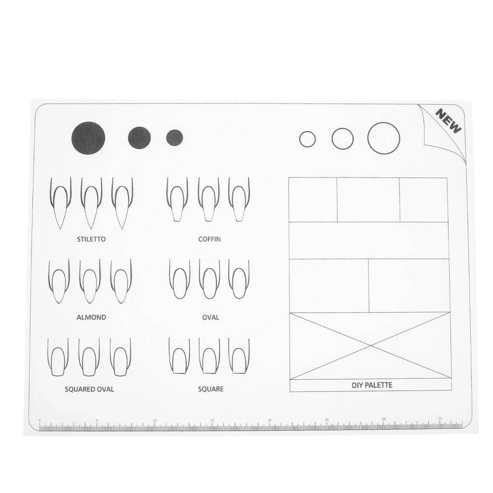 Acrylic Nail Training Mat Silicone Trainer Sheet for Application Practice