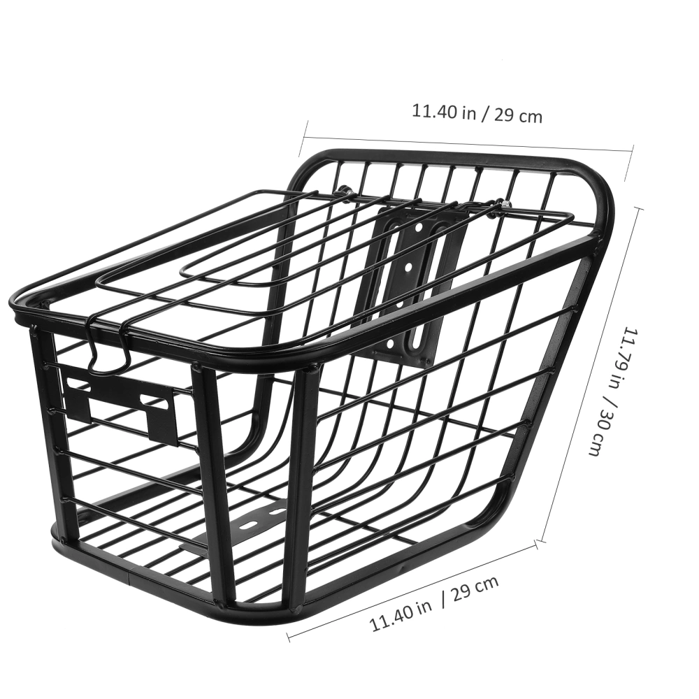 1PC Bike Front Storage Basket Iron Bike Food Basket with Lid Bike Supply