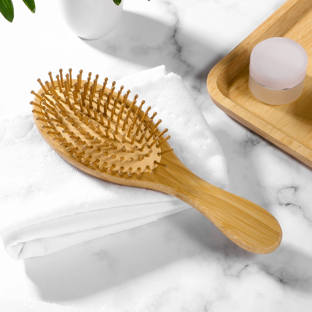 Healifty Natural Bamboo Anti-Static Wooden Bristles Massage Scalp Comb Hair Brushes Hair Care Wood Beard Comb Nursing Scalp Hair Comb