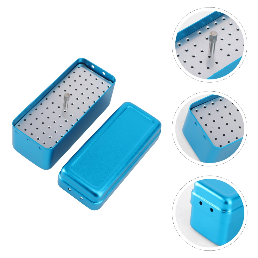 1pc 72 Hole Aluminium Autoclave Sterilizer Case Dental Disinfection Holder Box for Oral Care Tools (Blue)