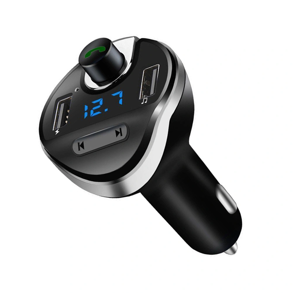 FM Transmitter for Car Hands free Calling Wireless In-Car FM Modulator Radio Adapter Car Kit with USB Charger Voltage Detection for iPhone Android Smartphone