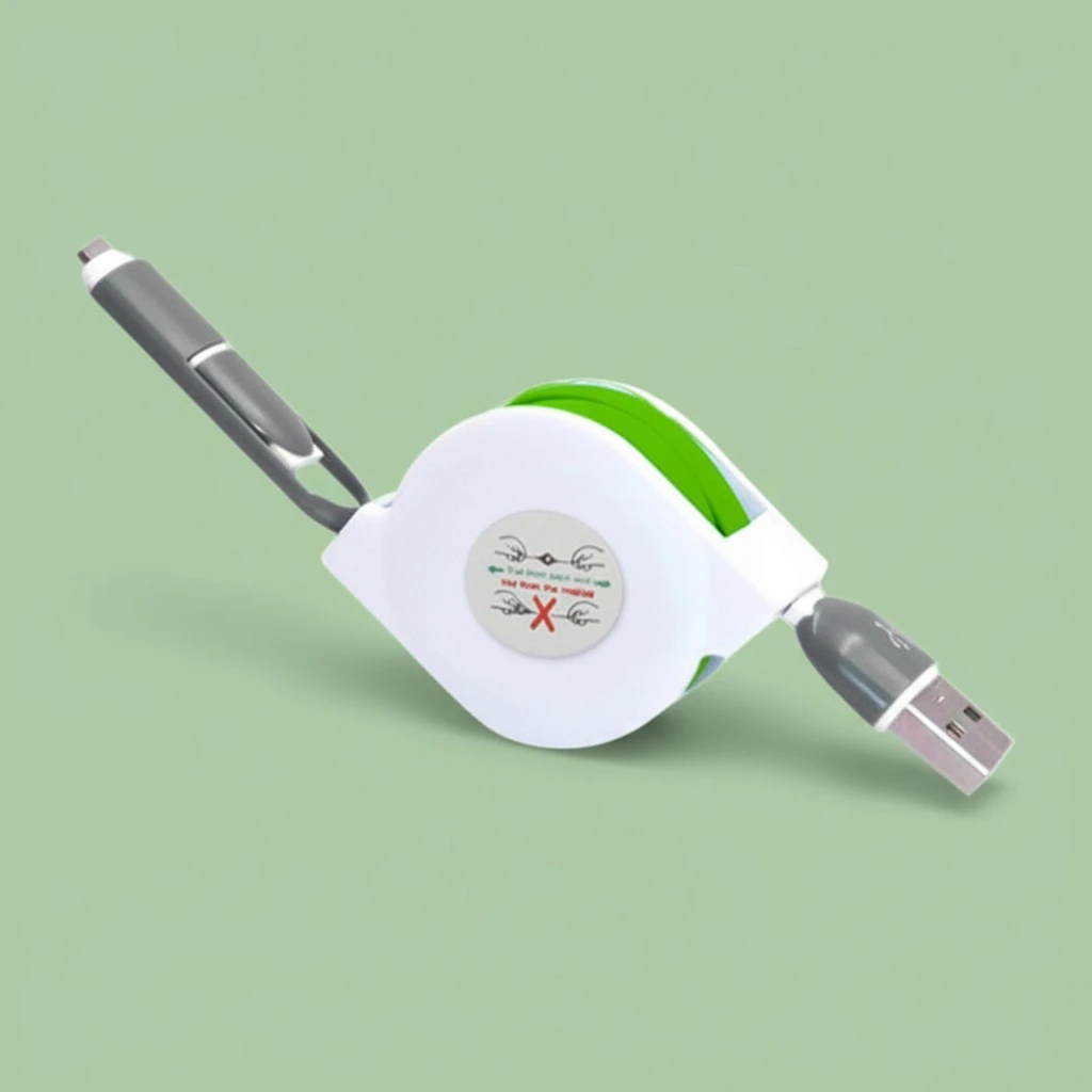2 In 1 Micro USB Type C Combo Male Retractable Data Charging Cable High Cell Phone Accessories (Green)