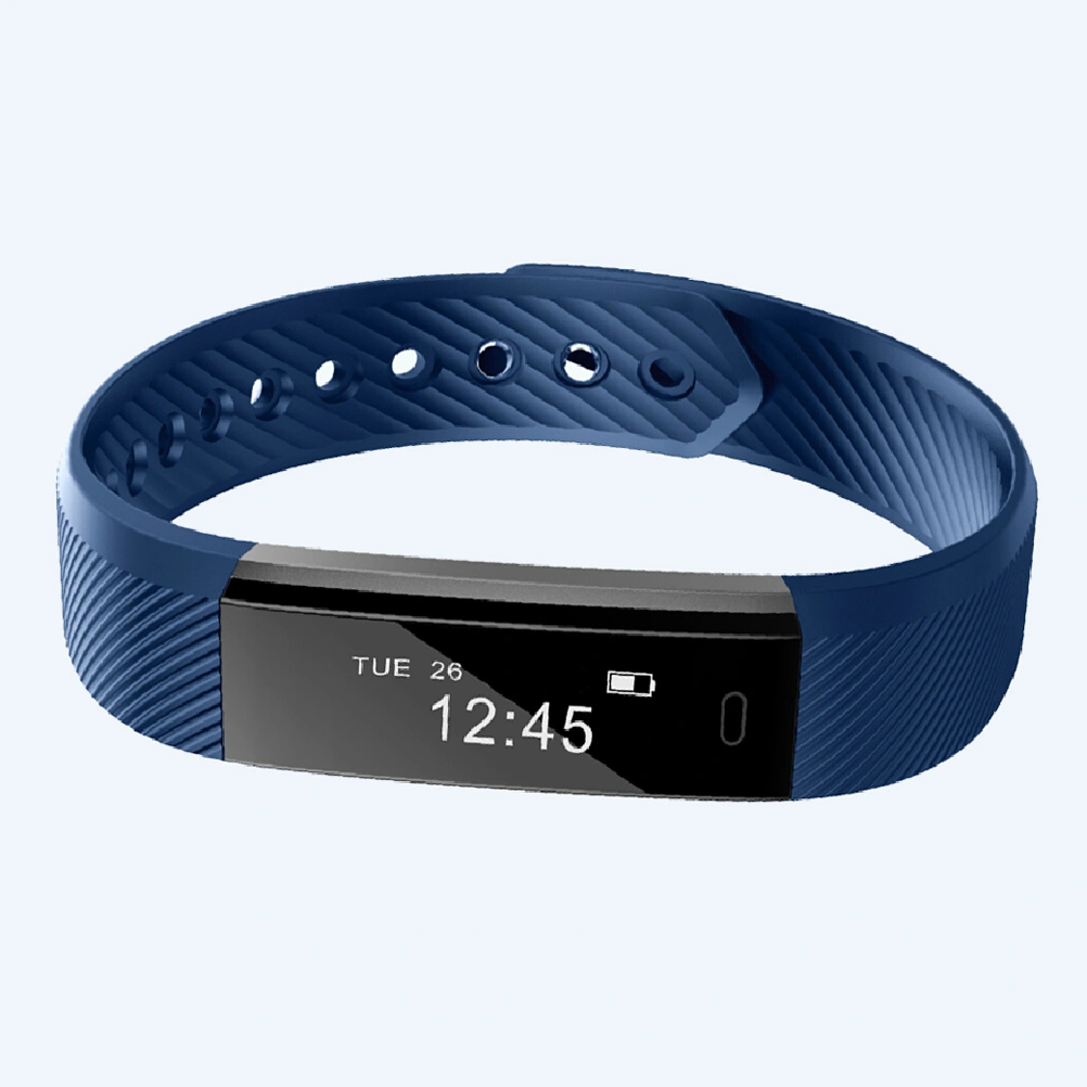 ID115HRHeart Rate Monitor Smart Bracelet Fitness Step Counter Wristband (Dark Blue)