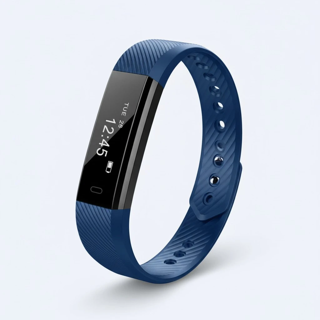 ID115HRHeart Rate Monitor Smart Bracelet Fitness Step Counter Wristband (Dark Blue)
