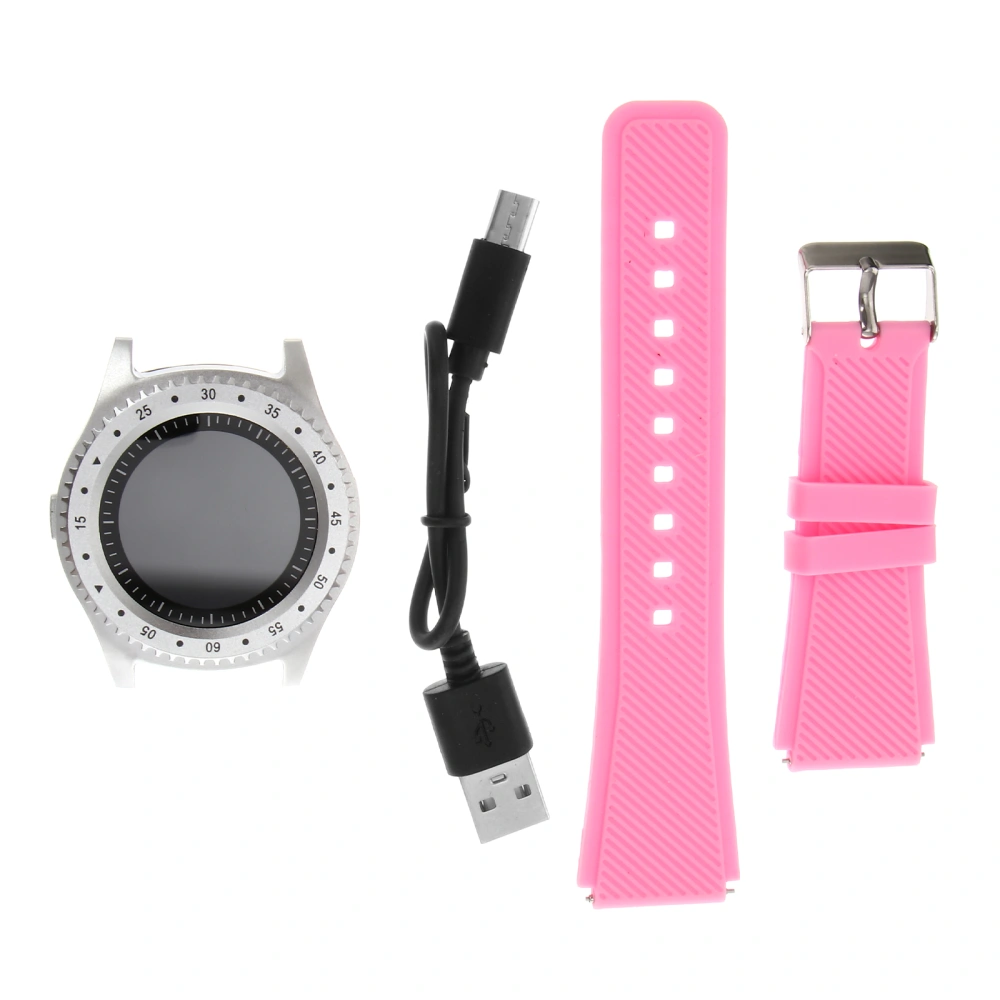 1Pc Fashion Smart Watch Silicone Pluggable Intelligent Sports Watch Fitness Wristband (Pink English Pattern)