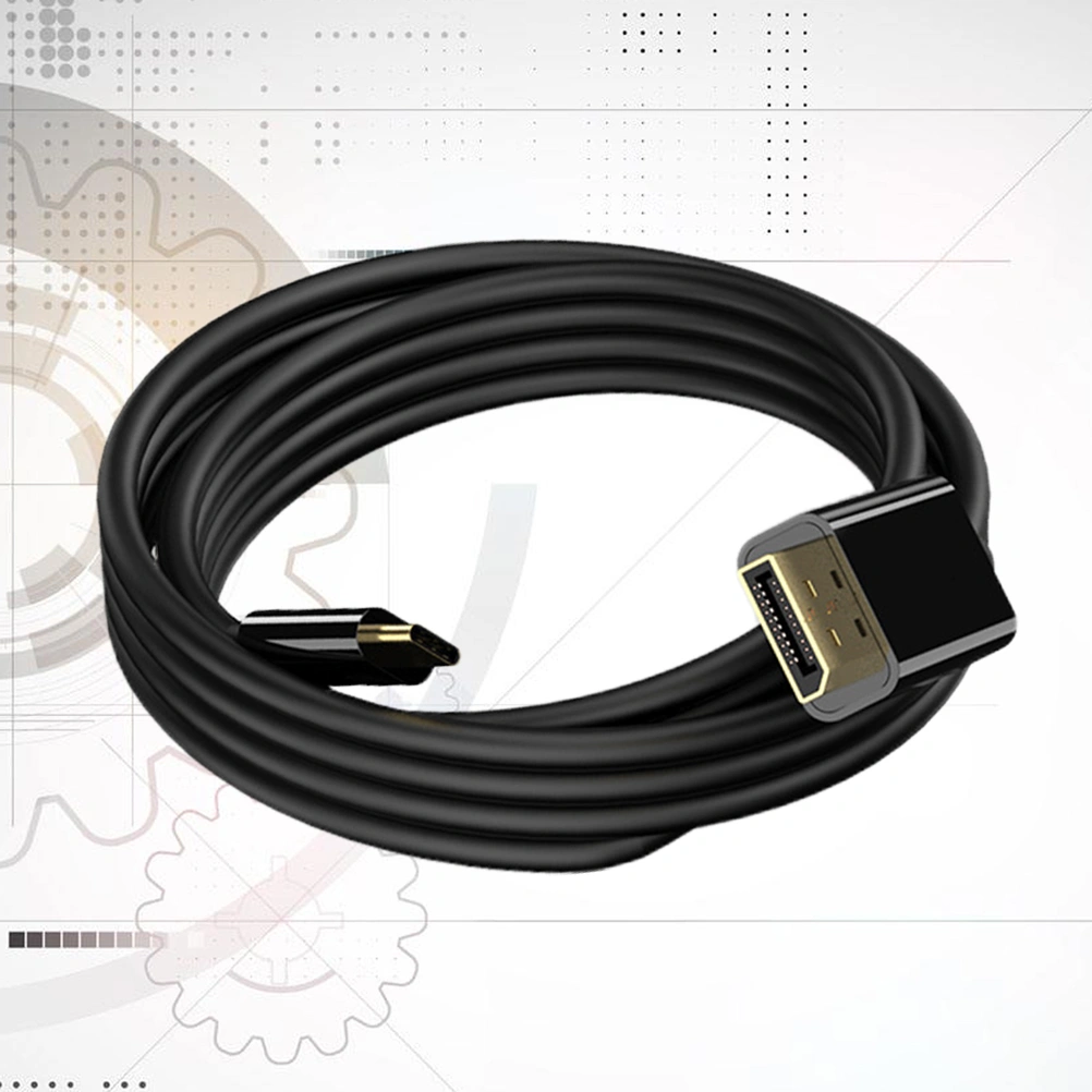 Type-C to DP patch Cord 4K Adapter Phone TV Connector TV Connecting Cable Black (1.8m)