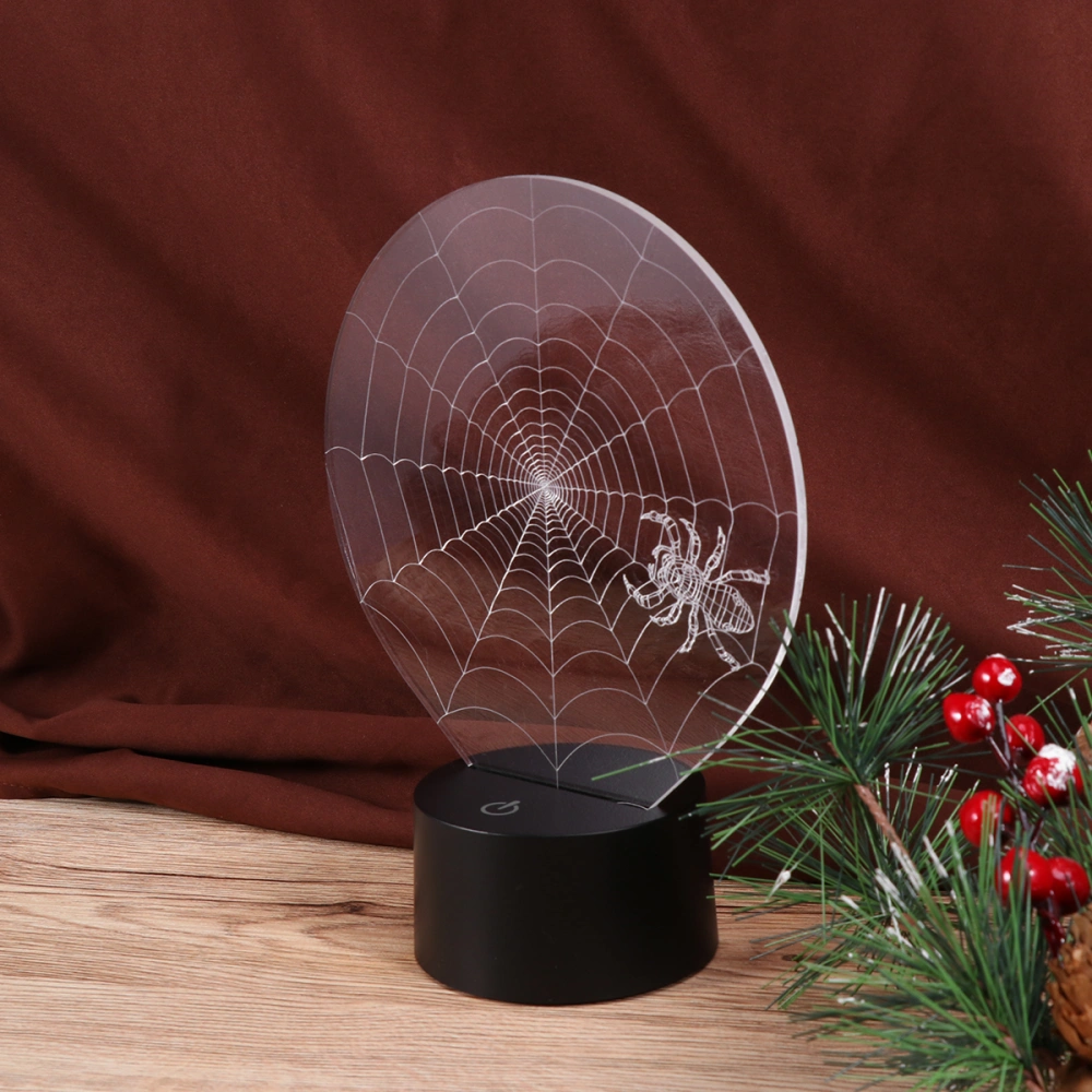 3D Spider Web Design LED 3D Lights USB Colorful LED Visual Lights Atmosphere Table Lamp No Battery Included