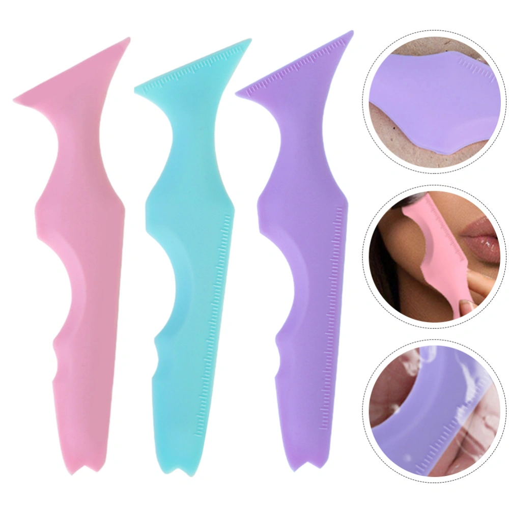 3pcs Silicone Eyebrow Stencils Eyeliner Aid Mascara Applicator Mascara Drawing Aid Makeup Tool