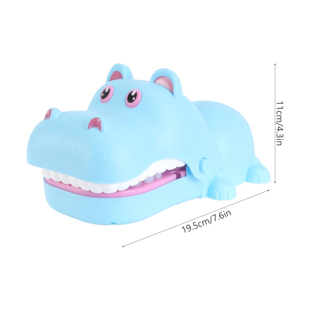 1PC Biting Finger Rhinoceros Toy Electric Lighting Sound Biting Finger Toy Cartoon Rhinoceros Biting Finger Toy Funny Party Prank Game Toy Parent-kid Interactive Toy for Kids Playing Sky-blue Not Battery