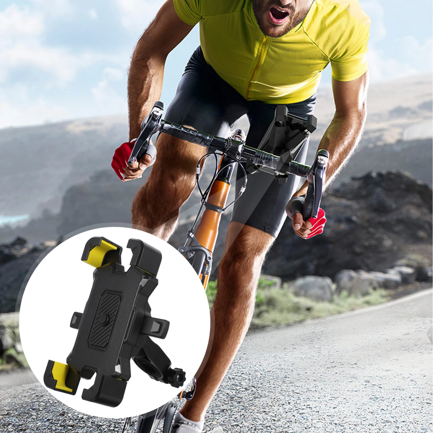 1pc Universal Bike Phone Holder Adjustable Universal Motorcycle Phone Mount