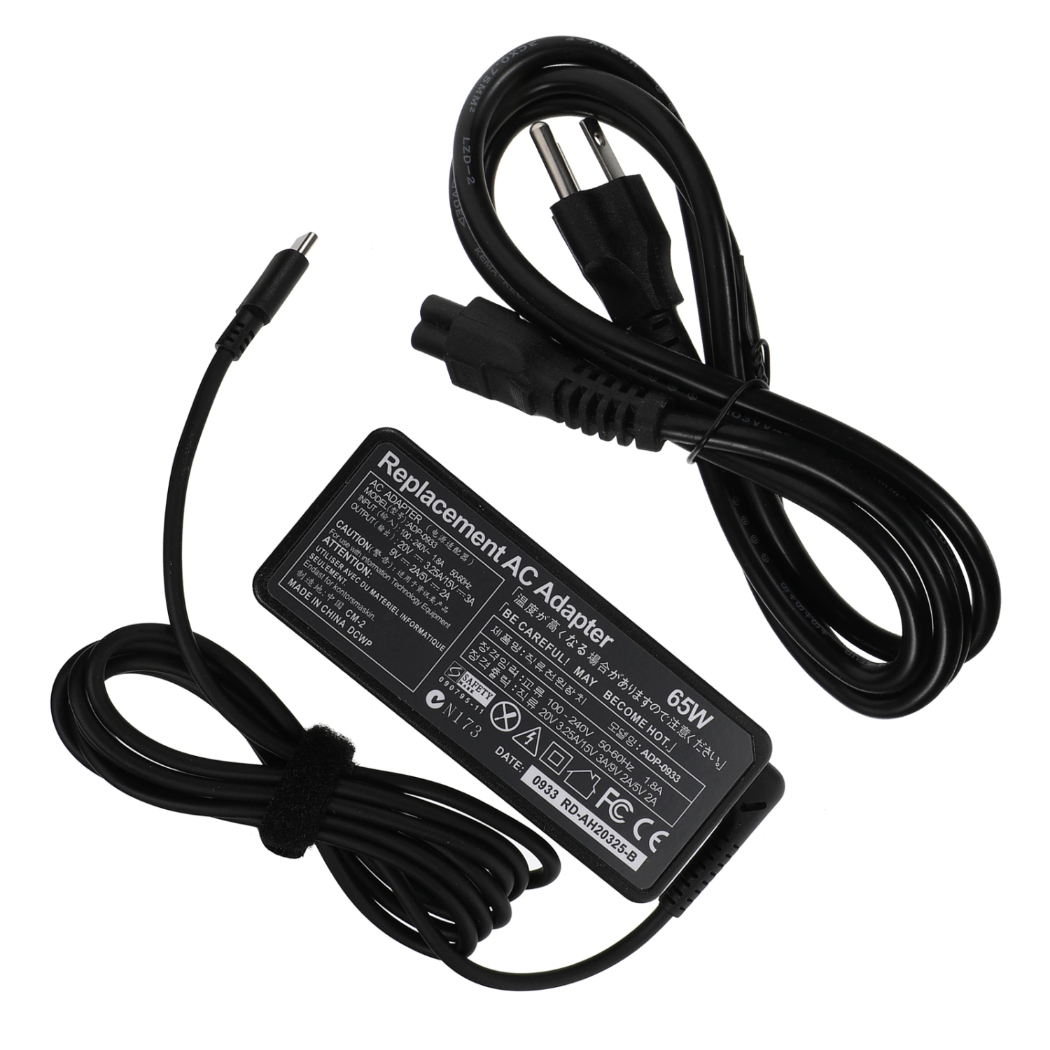 20V 3.25A Laptop Charger Replacement 65W USB Type-C Laptop Power Adapter US Plug