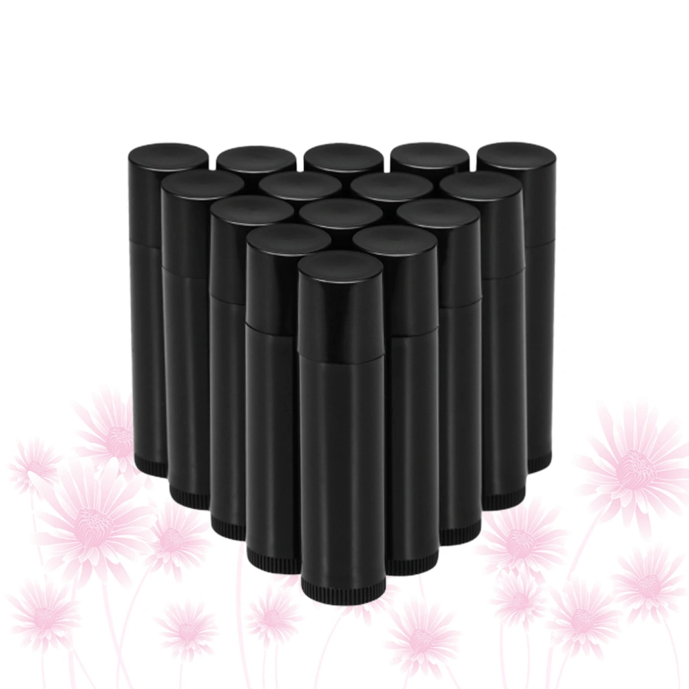 50Pcs 5g DIY Empty Lip Balm Tubes Lip Pomade Storage Container Plastic Storage Tubes (Black)