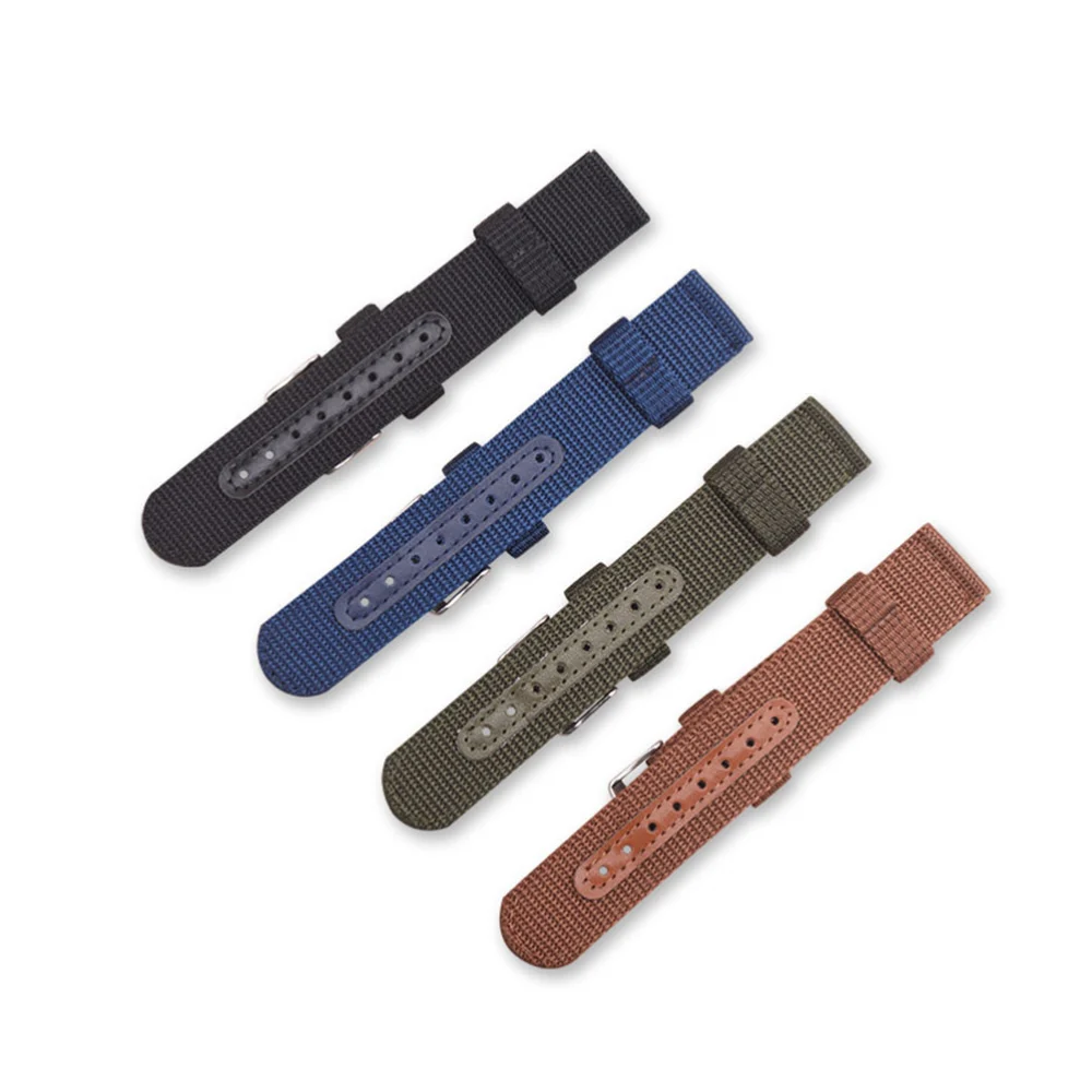 2PCS 22 MM Breathable Nylon Watchband Intelligent Watch Strap Stylish Sports Watch Band Simple Nylon Watch Strap Compatible for Watch Green+Brown