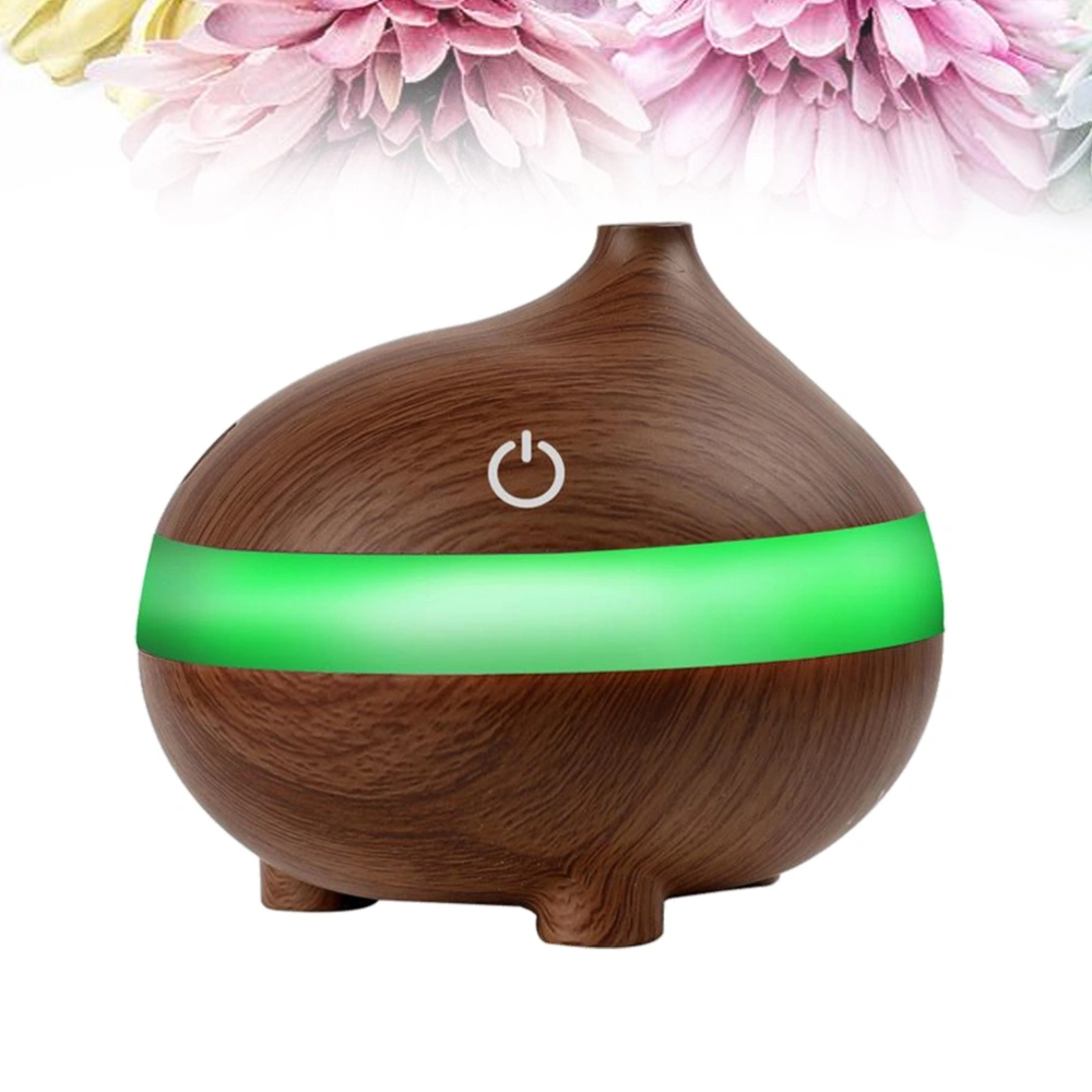 300ml USB Wooden Air Humidifier Essential Oil Diffuser Aroma Lamp Aromatherapy Electric Aroma Diffuser for Home(Fish Mouth Model, Rosewood Color)