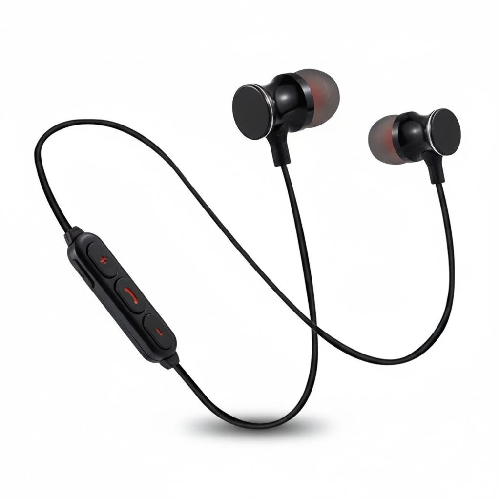 4.2 In-ear Earphones Metal Stereo Bass Headphones With Microphone Headphones Wireless Headset Stereo Noise Cancelling Earbuds (Black)