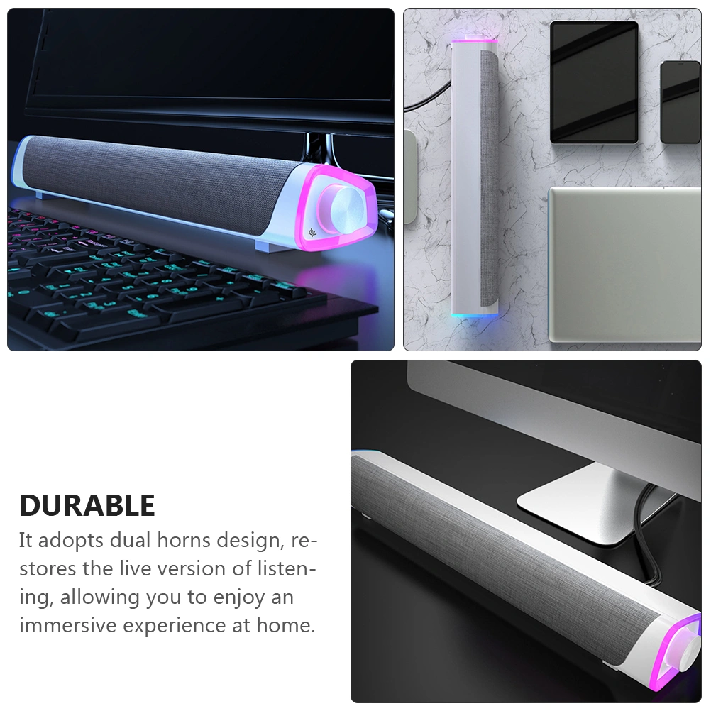 Household Dual Speaker Sound Bar Music Player Soundbar for Computer Tablet