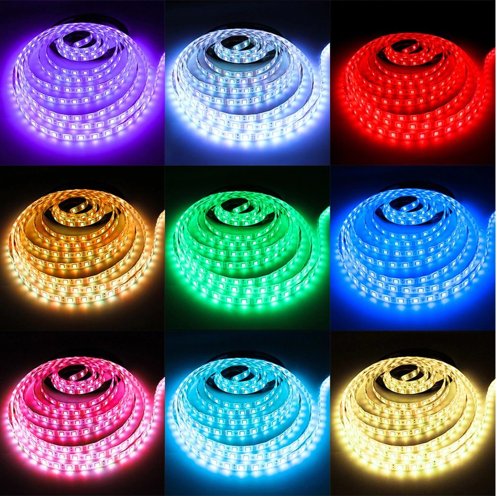 1pc 5V 5050 LED RGB Strip Lights Set Flexible Tape Lights for Indoor Club Party Decoration with IR Remote Controller (3M RGB)(USB + RGB)