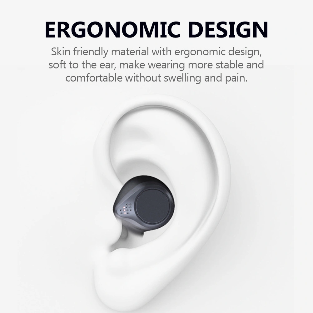 1 Set Wireless Earphone Digital Display Touch Waterproof Headphone Earbuds