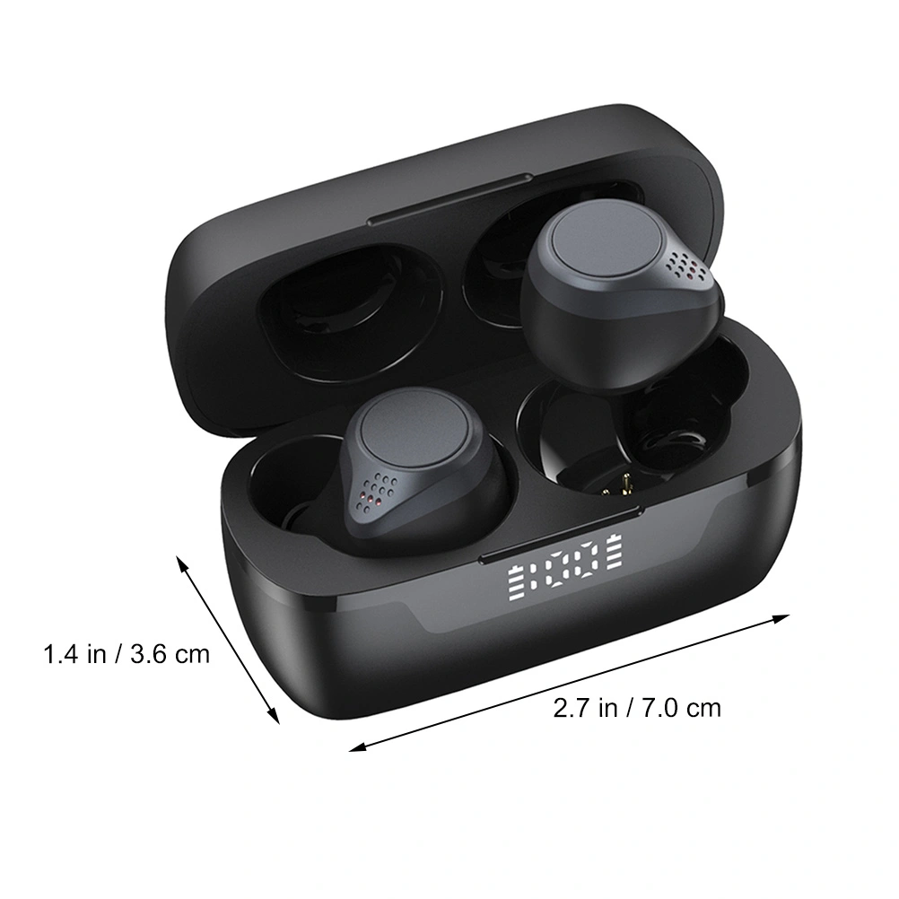 1 Set Wireless Earphone Digital Display Touch Waterproof Headphone Earbuds