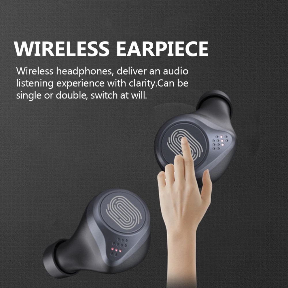 1 Set Wireless Earphone Digital Display Touch Waterproof Headphone Earbuds