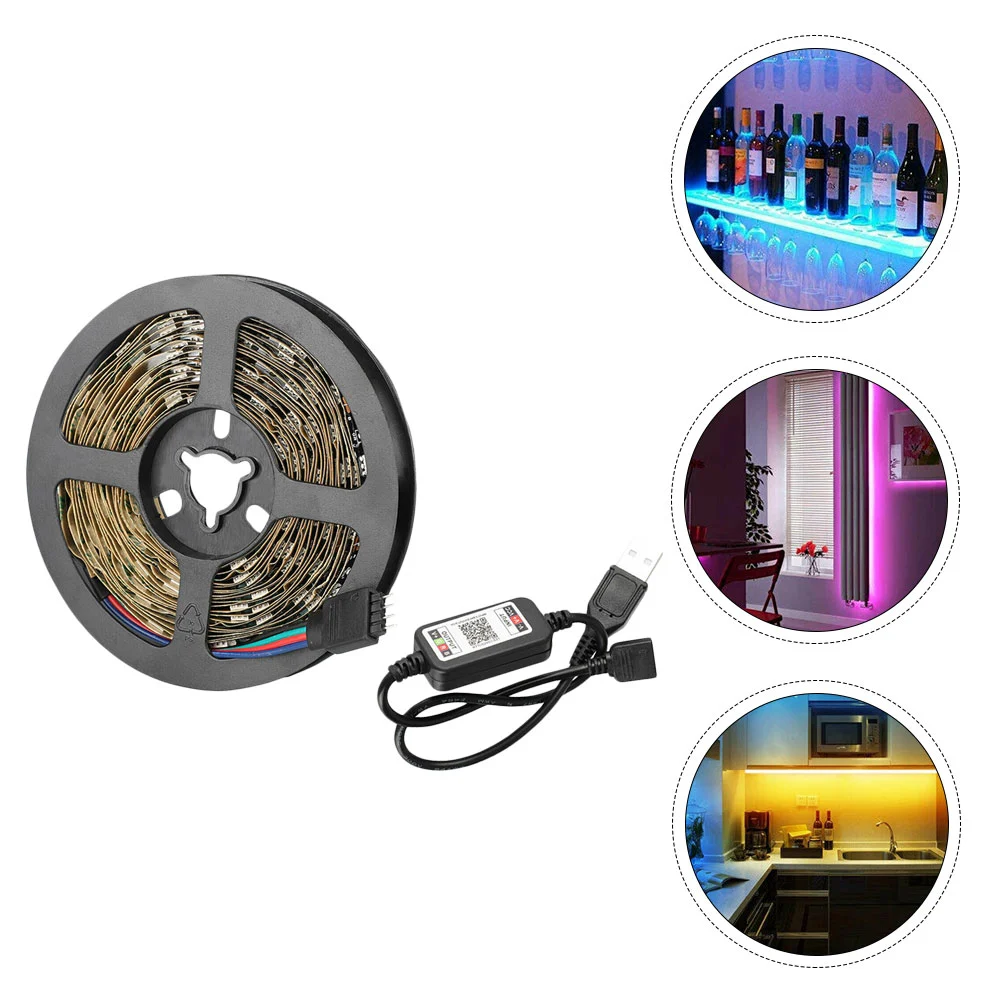 5 Meter LED Strip Lights TV Back Light 5050 RGB Color Change Wireless APP Remote