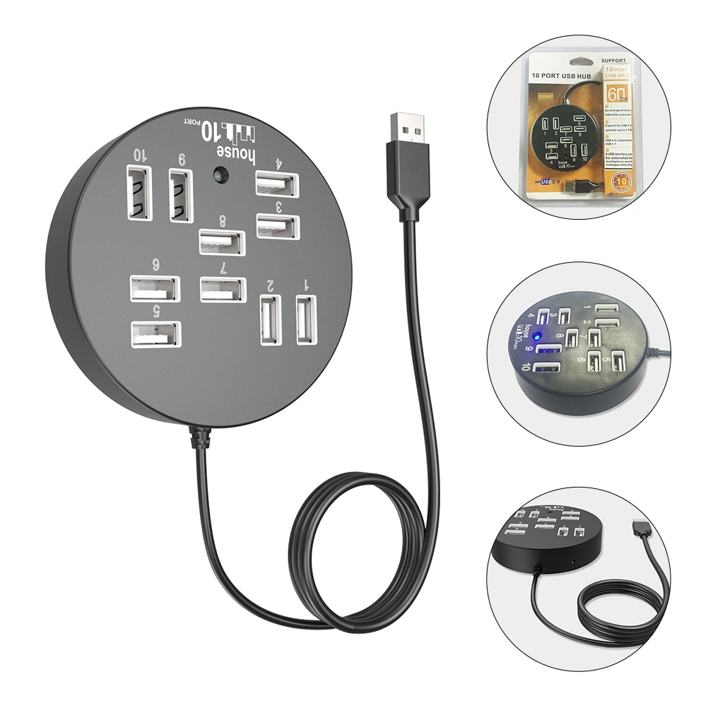 USB Hub 10-port USB Hub Extension Multi-port Splitter Computer USB Extender