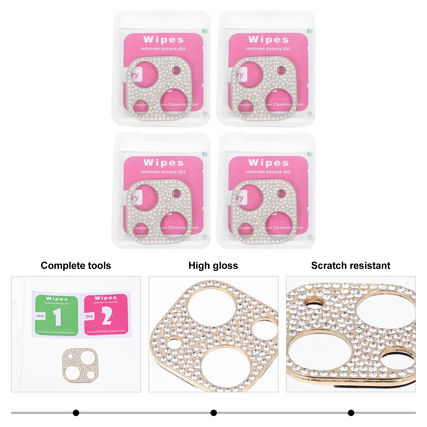 4pcs Camera Protectors Shining Lens Covers Compatible for iPhone 13/13Mini