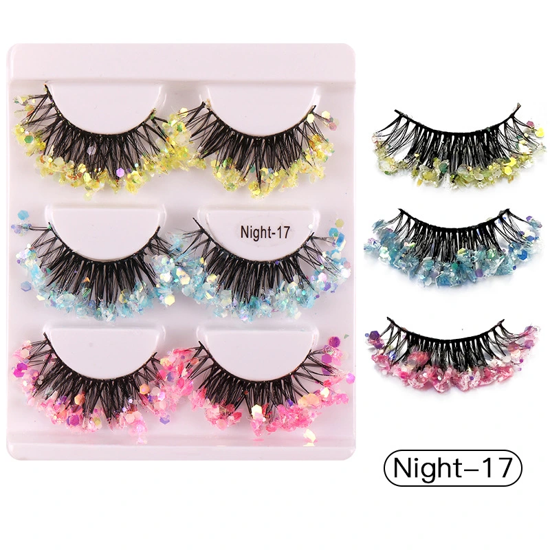 3 Pairs Fluffy Eyelashes Women Makeup Eyelashes Wispy Eyelashes Extensions for Stage Performance