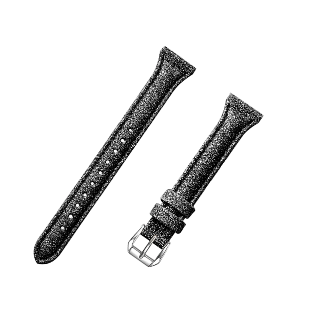 Glitter Watch Strap Smartwatch Band Steamline Design Watchband Watch Replacement Strap Compatible for Xiaomi Watch (18mm Width, Black)