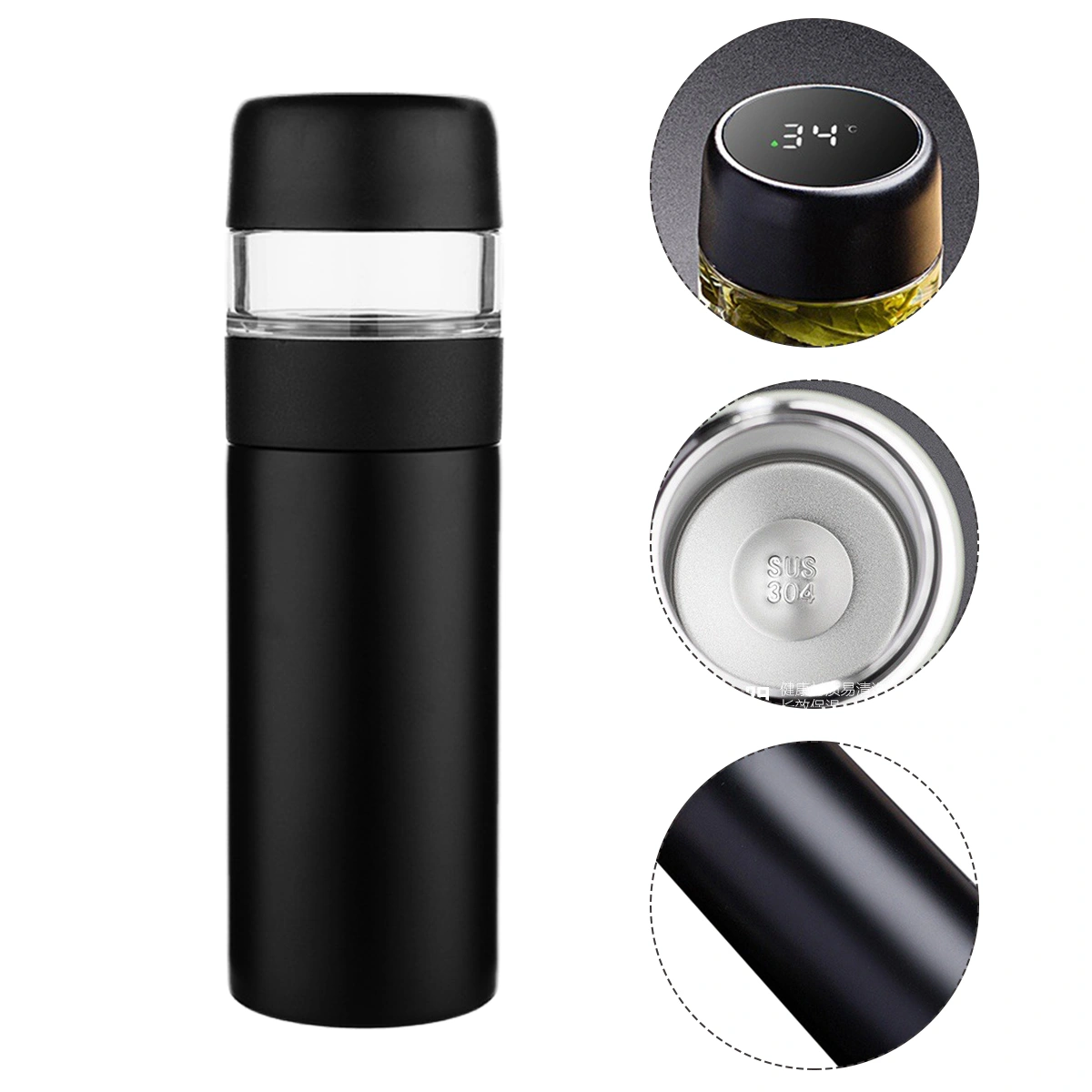 Stainless Steel Water Bottle Portable Insulated Mug Tea Water Separation Bottle