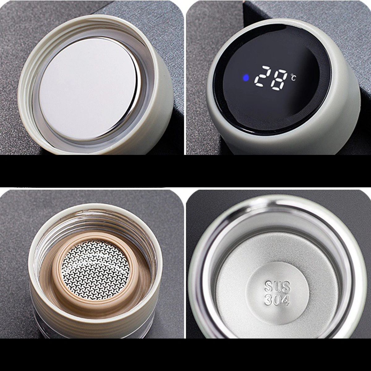 Stainless Steel Water Bottle Portable Insulated Mug Tea Water Separation Bottle
