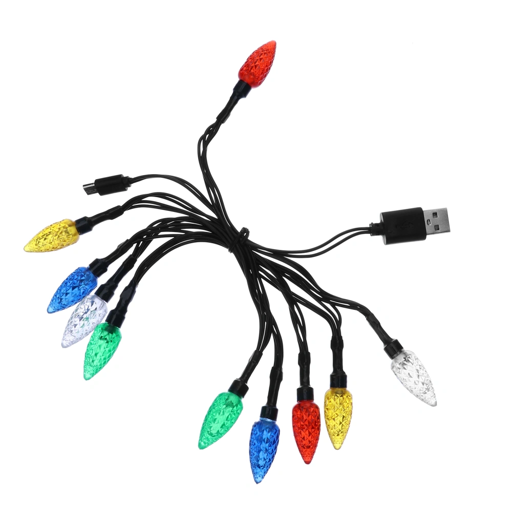 1pc USB Colorful Christmas Decorative Lamp USB String Lamp Phone Charging Cable